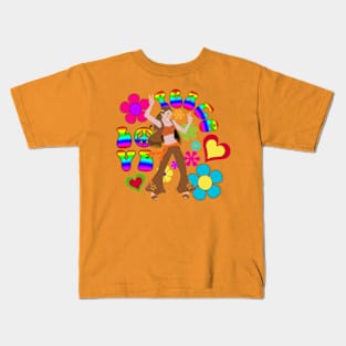 Brown Hippy Chick Kids T-Shirt